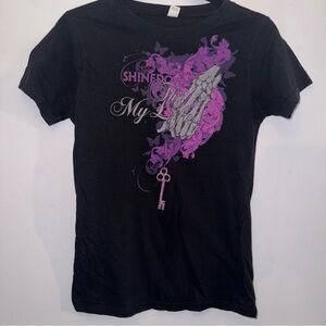 Tultex girly fine jersey size large short sleeve shinedown concert tee